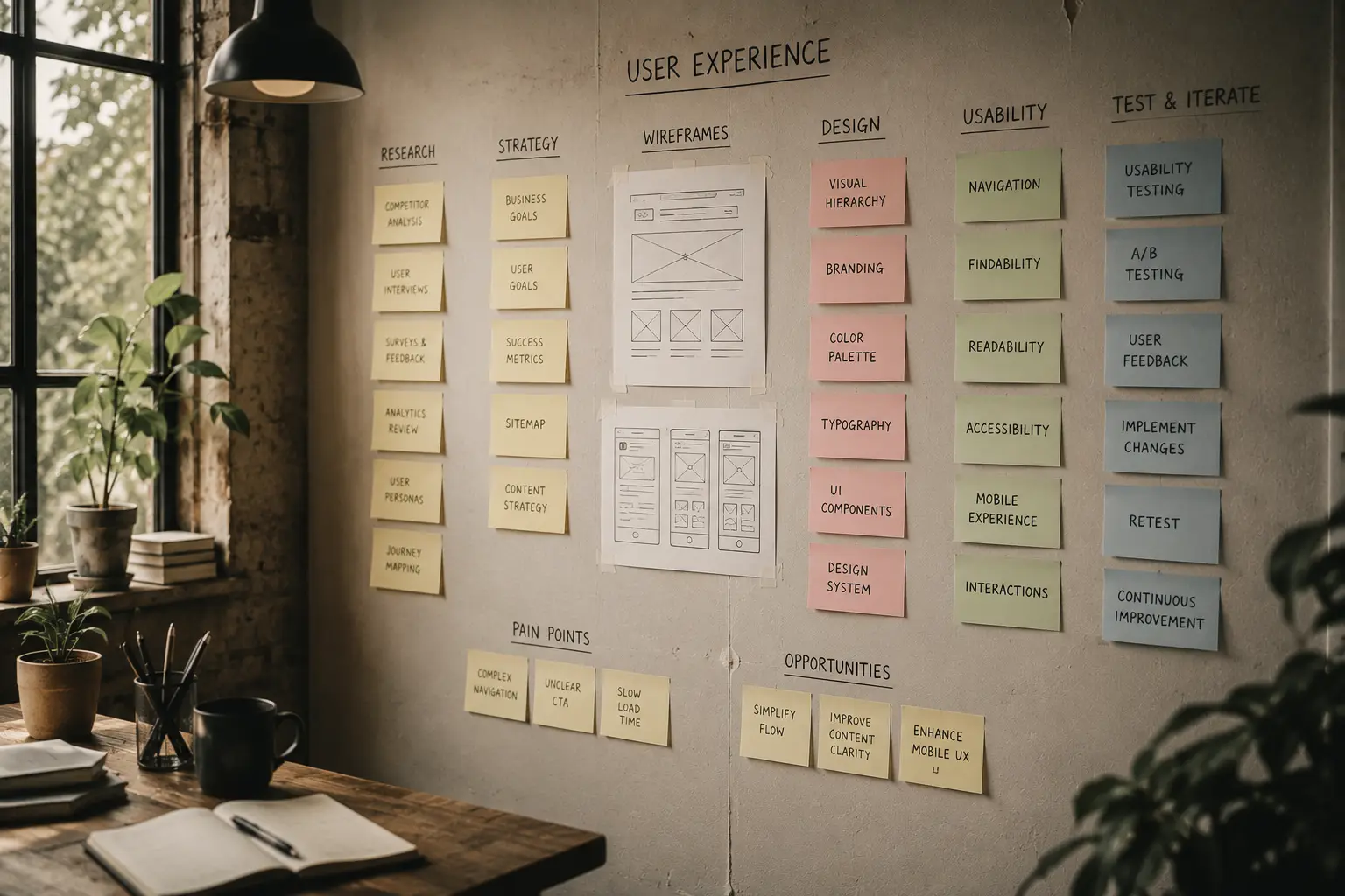 User experience planning board